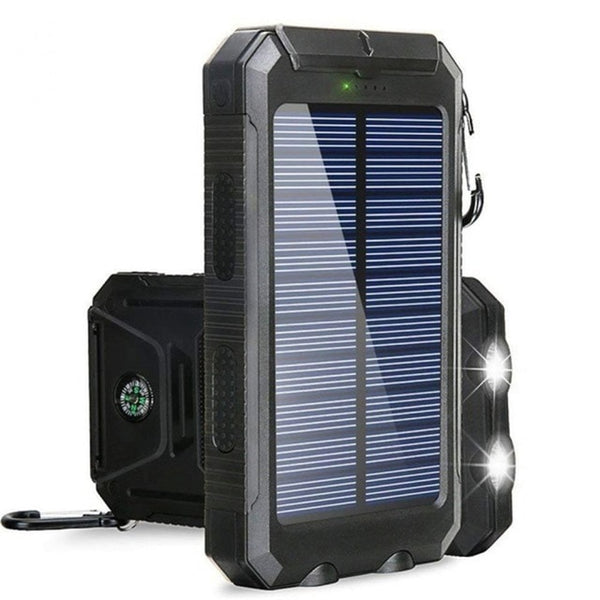 30000 mAh Waterproof Solar Power Bank Dual USB with SOS LED Charger Travel Powerbank for All Phone of All Over The World