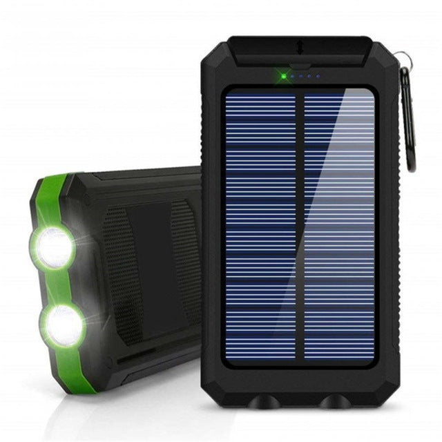 30000 mAh Waterproof Solar Power Bank Dual USB with SOS LED Charger Travel Powerbank for All Phone of All Over The World